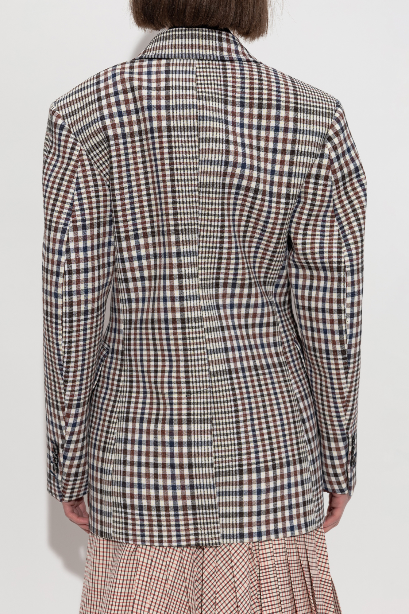 ジャケット BOTTEGA VENETA Double-breasted check blazer Bottega Veneta Double-breasted blazer with check pattern